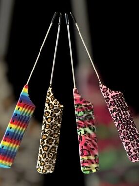 Rat Tail Styling Combs in Gorgeous Patterns - Set of 4
